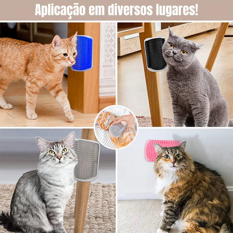 Escova Massageadora para Gatos com porta Catnip